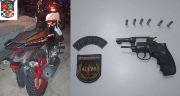 Dupla é presa com arma de fogo e motocicleta roubada no bairro da Cohab