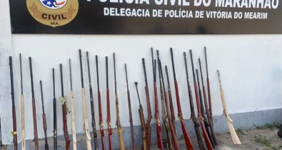 Polícia fecha fábrica clandestina de armas e apreende arsenal em Vitória do Mearim