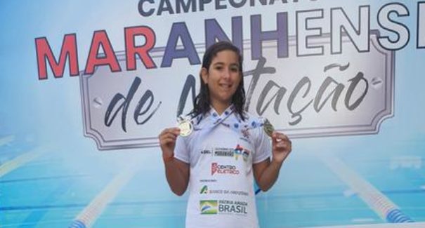 Sofia Duailibe fatura três medalhas de ouro no Maranhense de Natação