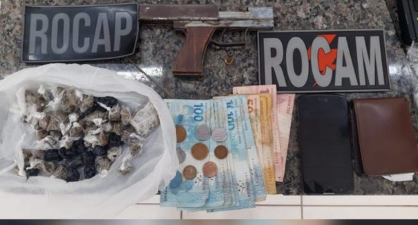 Homem é preso suspeito de tráfico de drogas e posse ilegal de arma de fogo