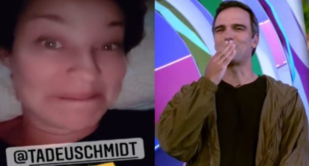 Luana Piovani responde brincadeira feita por Tadeu Schmidt na estréia do BBB22