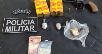 Homem é preso portando arma de fogo e drogas em Buriti Bravo