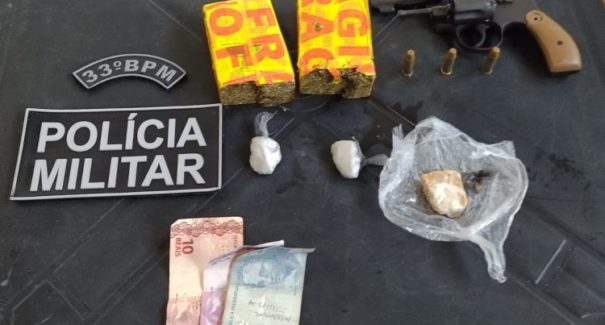 Homem é preso portando arma de fogo e drogas em Buriti Bravo