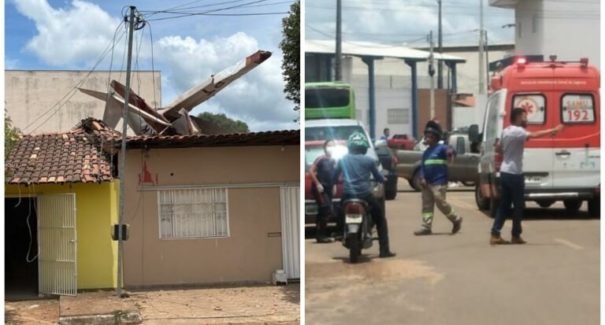 Avião cai sobre casas durante decolagem no município de Balsas