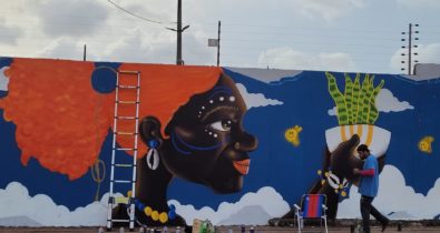 Arte em grafitti estampa muro de 150 metros da Equatorial Maranhão
