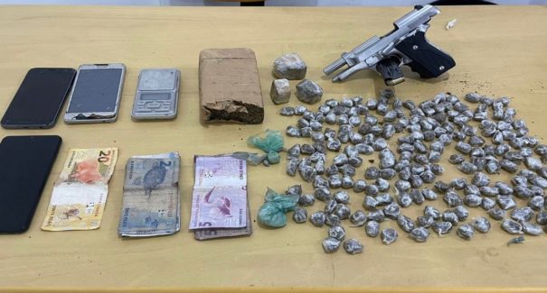 Casal é preso suspeito de tráfico e posse ilegal de arma de fogo, em São Luís