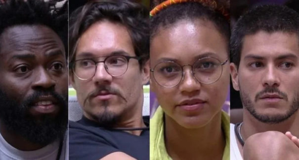 Arthur Aguiar, Douglas Silva, Eliezer e Jessi estão no Paredão do BBB22