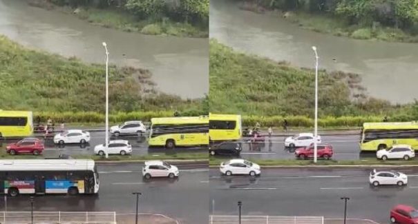 Passageiros de ônibus vivem momento de terror na avenida Jerônimo de Albuquerque