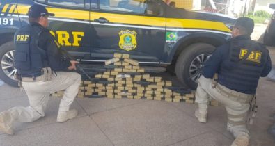 Em Peritoró, PRF apreende 68 tabletes de pasta base de cocaína