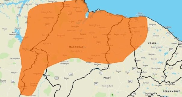 Alerta laranja: Risco de chuvas e ventos intensos no Maranhão