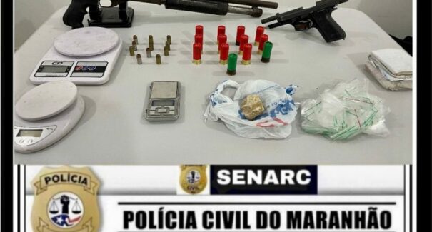 Armas e drogas são apreendidas pela polícia no bairro Cantinho do Céu