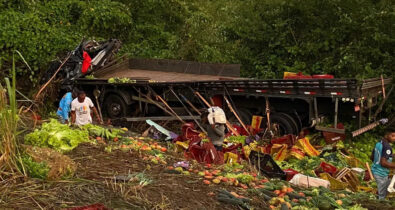 Homem morre após caminhão virar na BR-316,entre Bacabal e Alto Alegre