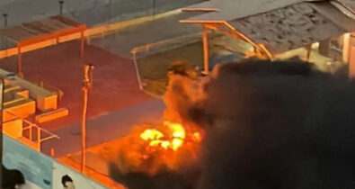 VÍDEO: Ambulância pega fogo dentro da Casa de Apoio Ninar