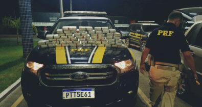 Em Santa Luzia, PRF apreende 38 kg de cloridrato de cocaína dentro de carro de passeio
