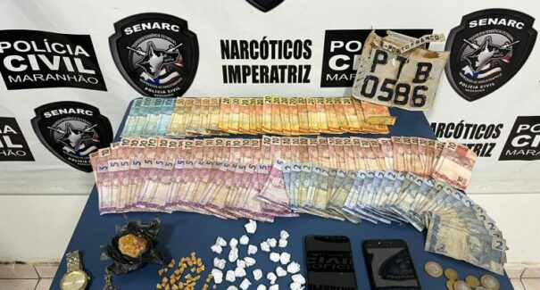 Casal é preso em flagrante suspeito de tráfico de drogas, em Imperatriz