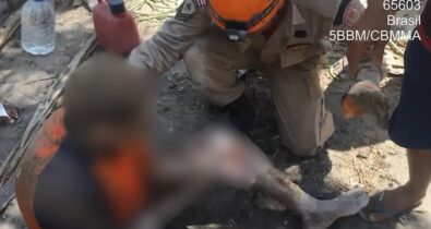 Em Caxias, homem fica preso durante perfuração de poço artesiano