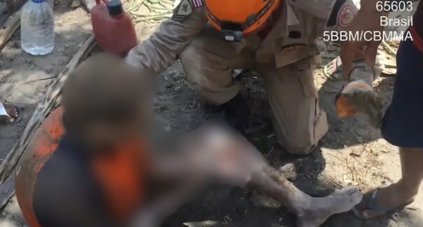 Em Caxias, homem fica preso durante perfuração de poço artesiano