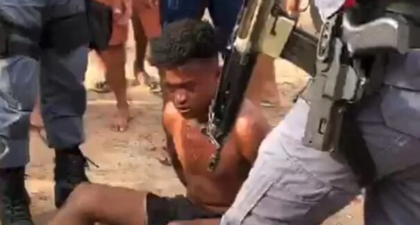 Assaltante é espancado e amarrado por moradores em São Vicente Ferrer