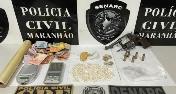 Suspeito é preso por tráfico de drogas e posse ilegal de arma de fogo