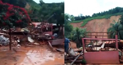 Deslizamento de terra em Santa Luzia mata uma pessoa e deixa outras desaparecidas