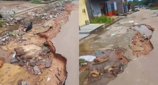 VÍDEO: Moradores do Alto do Turu denunciam sujeira e buraqueira na Avenida Principal