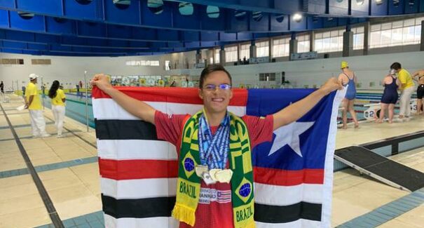 Maranhense Davi Hermes é tetracampeão brasileiro de natação