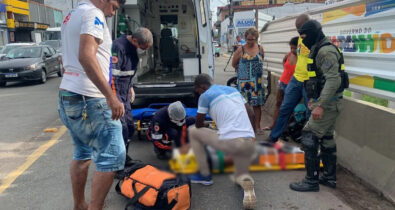 Em São Luís, motociclista fica ferido após ser atingido por carro