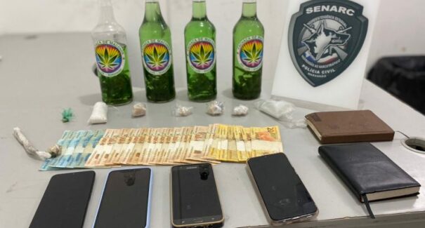 Mãe e filho proprietários de um bar no Anel Viário são presos por tráfico de drogas