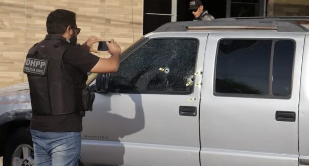 Momento em que PM do Maranhão é assassinado em frente a lanchonete na Zona Sul de Teresina