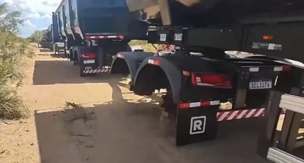 Criminosos roubam pneus de carreta e sequestram motoristas na MA-371