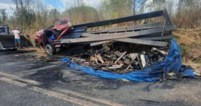 Motorista de caminhão morre após veículo capotar na BR-010
