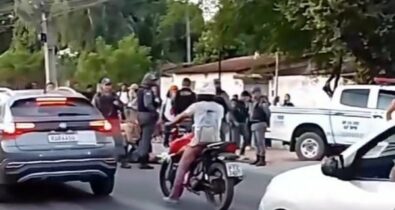 Em São Luís, motociclista desobedece blitz e atropela policial militar
