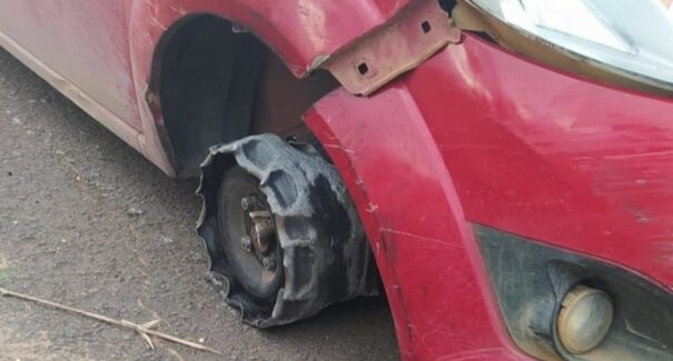 Homem é preso por dirigir embriagado e com carro sem um dos pneus na BR-230