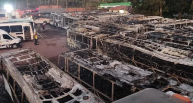 Incêndio atinge garagem de ônibus e destrói 23 veículos em São José de Ribamar