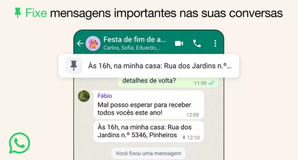 WhatsApp agora permite fixar mensagens em conversas e grupos