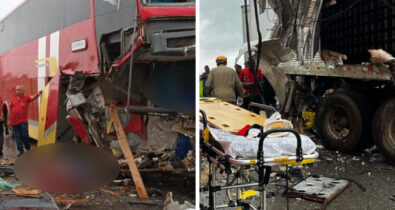 Acidente entre ônibus e caminhão deixa dois maranhenses mortos em Mato Grosso