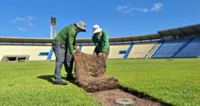 Gramado do Estádio Castelão passa por manutenção técnica