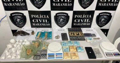Polícia prende trio por tráfico de drogas e associação para tráfico