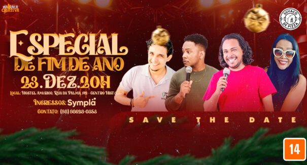 “Especial de Comédia de Final de Ano” acontece neste sábado (23)