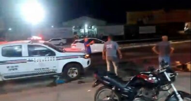 Ônibus colide contra motocicleta e deixa duas pessoas feridas em São Luís