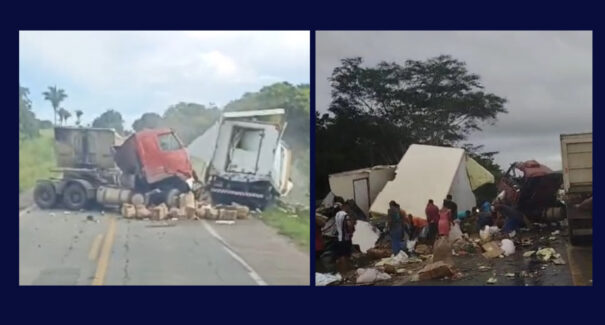 Motorista morre em acidente na BR-135 e carga de camarão é saqueada, em Itapecuru-Mirim