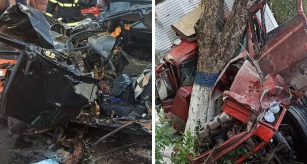 Acidente entre carro e caminhão deixa um morto e quatro feridos na BR-135