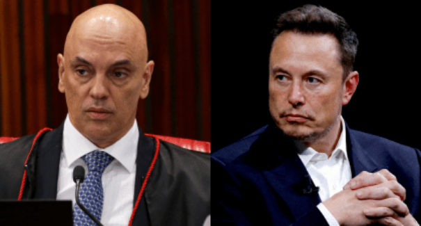 Elon Musk acusa Alexandre de Moraes de violar a lei no Brasil