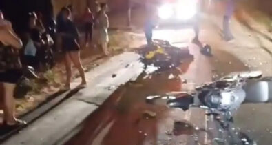 Dois morrem em colisão frontal entre motos na zona rural de São Luís; mulher ficou ferida