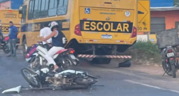 Motociclista é atropelado por ônibus escolar em São Luís