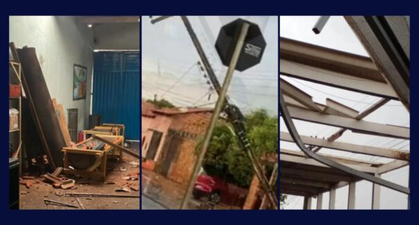 Chuva de granizo em Estreito: tempestade arranca telhados, quebra vidros de escola e fere professora