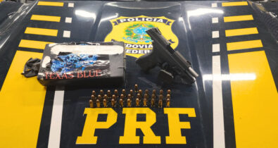 PRF apreende mais de 1,5 kg de cocaína, uma arma de fogo e 34 munições na BR-230, em Balsas