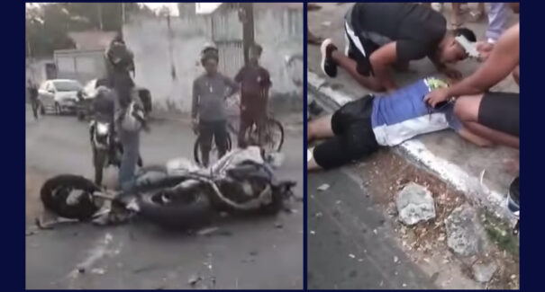 Colisão em carro arremessa motociclista na Cidade Operária, em São Luís