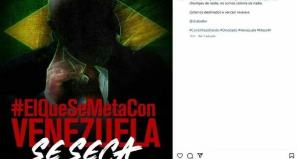 Polícia da Venezuela faz postagem em tom de ameaça com a bandeira do Brasil