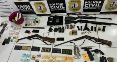 Em Barra do Corda e Fernando Falcão, Polícia prende suspeitos de tráfico e apreende armas, dinheiro e drogas